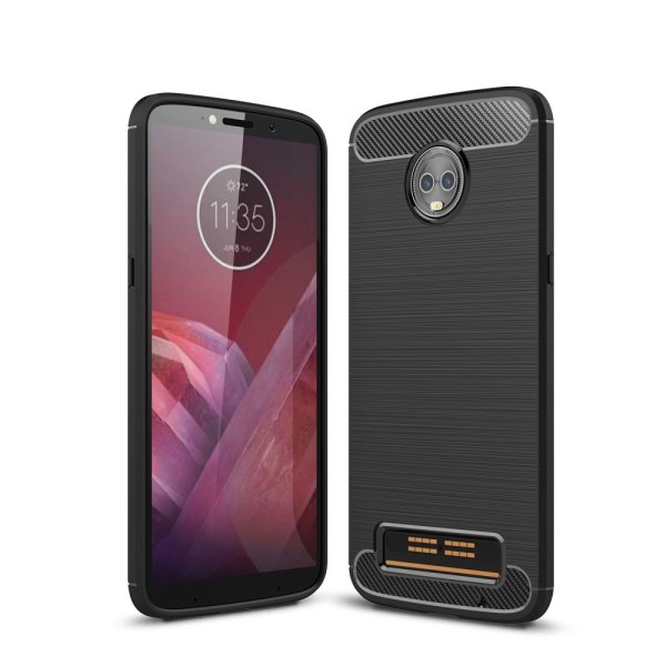 Hiilikuiturakenne Harjattu TPU Motorola Moto Z3 Play - musta Black