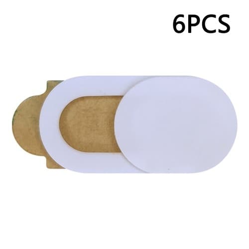 6 stk Anti-spioneringsbeskyttelse for datamaskin kamera - Glidende design - Hvit White