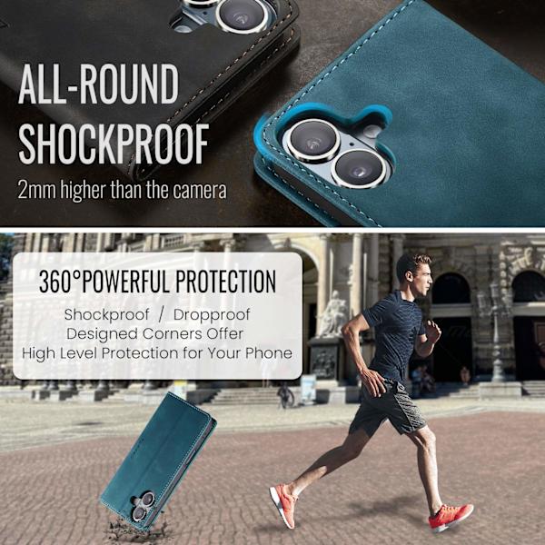 CASEME Plånboksfodral kompatibel med iPhone 17 - Blå Blå
