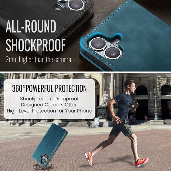 CASEME Retro lompakkokotelo iPhone 17 Blue