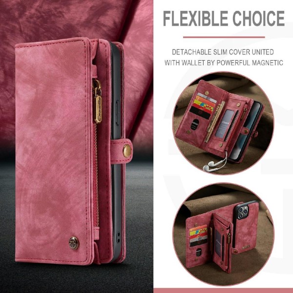 CASEME iPhone 13 Pro 2-in-1 Wallet -puhelimen kuori - punainen Red