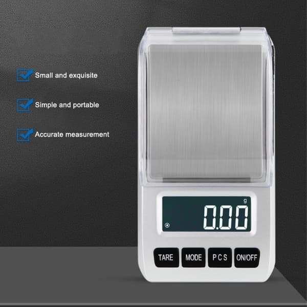 Small Digital Scale Rustfri Vejer 0,01 gram op til 200 gram Silver