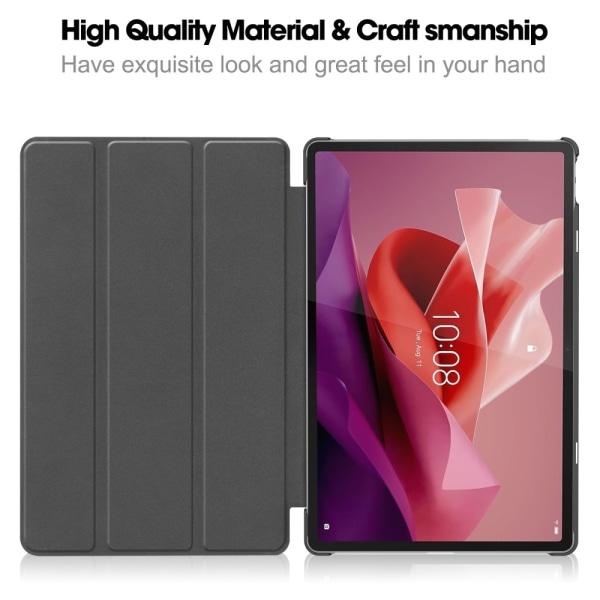 Lenovo Tab P12 kolminkertainen jalustan tablettikotelo - musta Black