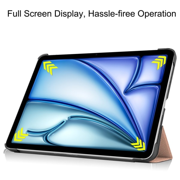 Til iPad Air 13 (2024) Etui Tre-fold Stativ Tablet Cover - RoseG Pink gold