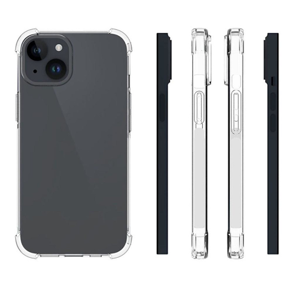 TPU + Akryl Anti-Fall Telefondeksel for iPhone 15 Plus Transparent