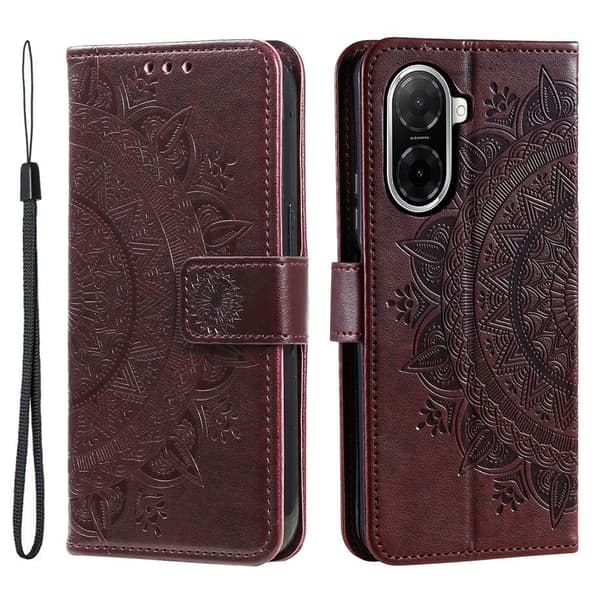 För Xiaomi Redmi A5 4G / Poco C71 4G Stativfodral Totem  Plånboksfodral Brun