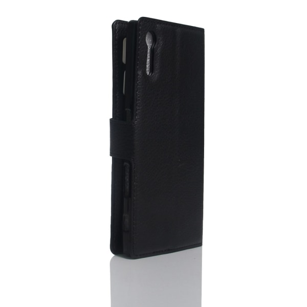 Retro tegnebog stativetui til Sony Xperia XZ - Sort Black
