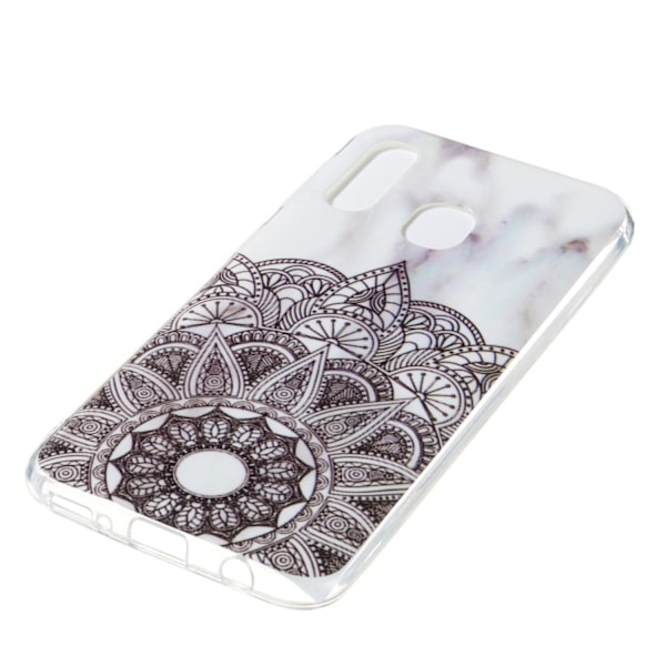 Marble Pattern IMD TPU Soft Back Case for Samsung Galaxy A40 - Style B Black
