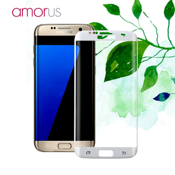 AMORUS Samsung Galaxy S7 Edge Herdet Glass - Hvit Transparent