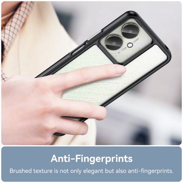 Til Xiaomi Redmi 13C Deksel Bakside Hybrid TPU+Akryl Black
