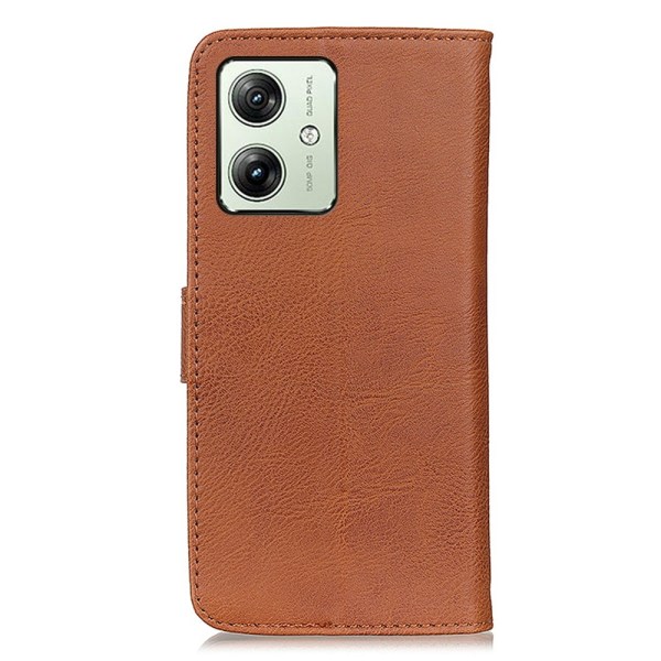 KHAZNEH Wallet Stand Case for Motorola Moto G54 Brown