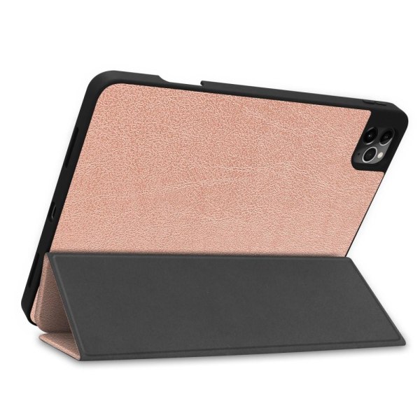Til iPad 12,9" 2020/2018 Tri-fold Stand Smart Tablet Cover Cover Gold