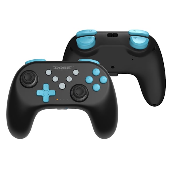 Trådlös Bluetooth Handkontroll för Nintendo Switch 1+2+OLED Vibration Svart/Blå Blå