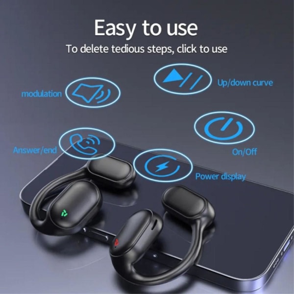 Bluetooth 5.3 -kuulokkeet Bone Conduction langattomat kuulokkeet Black