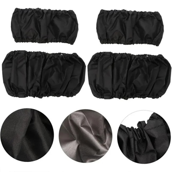 2 stk Beskyttelseshjul Barnevogn Oxford stoff mot smuss str S for 14-16cm forhjul Black