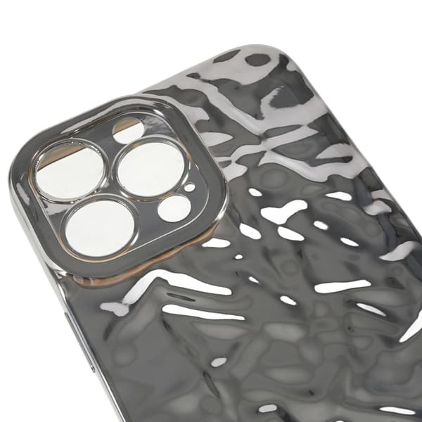 Till iPhone 15 Pro Max TPU - skal Elektropläterad Rynkad - Silver Silver
