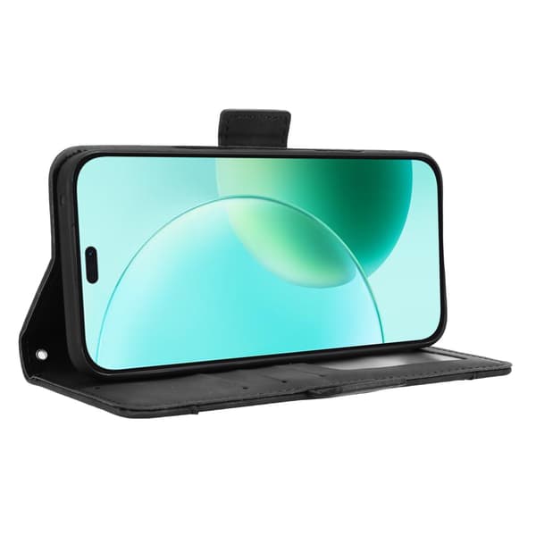 Til Honor 400 Lite 5G Etui Telefonpung med Flere Kortlommer - Sort Black