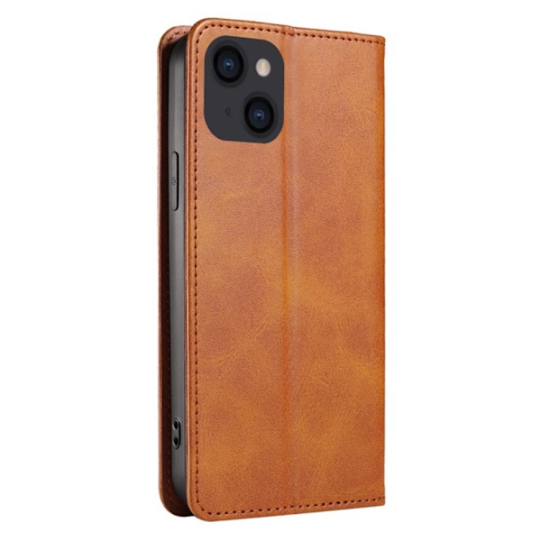 Lommebokstativ Telefondeksel til iPhone 15 Pro - Brun Brown