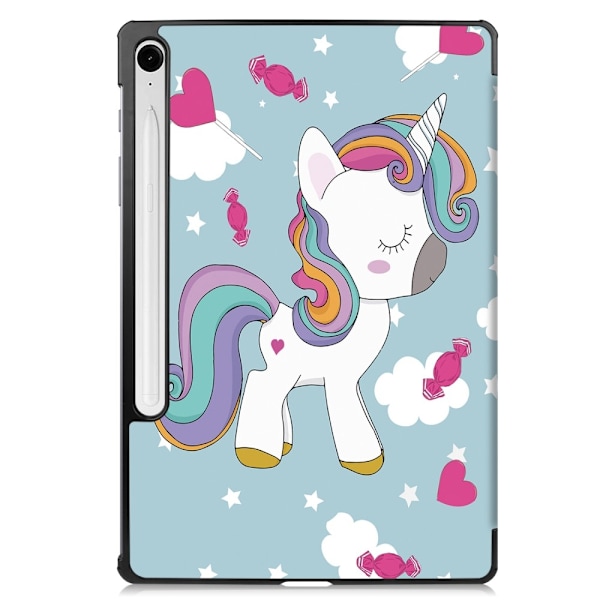 Tri-fold Smart-etui med stativ for Samsung Galaxy Tab S9 FE Multicolor
