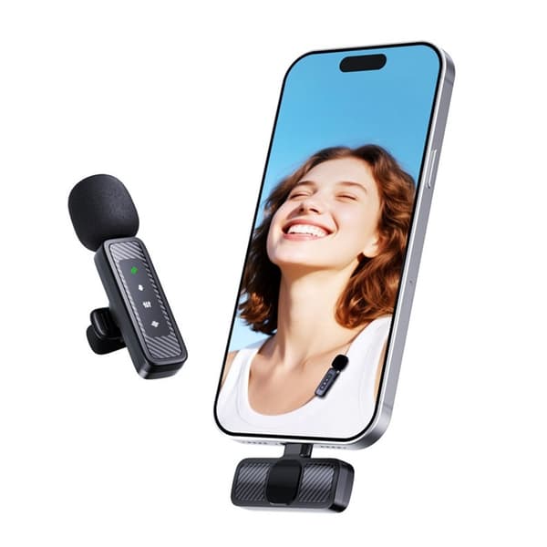 Trådløs myggmikrofon (2,4 GHz) USB-C – 2 mikrofoner + 1 mottaker Black