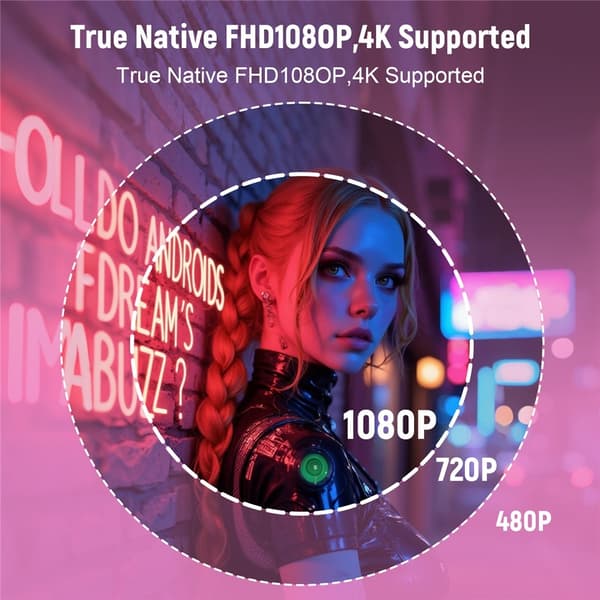 Projektor Hemmabio Videoprojektor 1080P Android 11 autofokus Wi-Fi 6 BT 5.2 Rosa