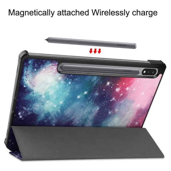 Tri-fold Stand Smart Case for Samsung Galaxy Tab S7 / S8 - Space Multicolor