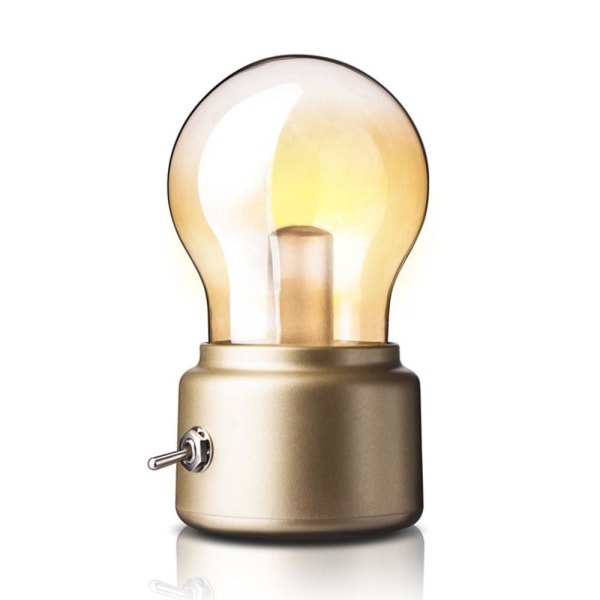 Retro glödlampa för sängbord LED-lampa Uppladdningsbar Guld