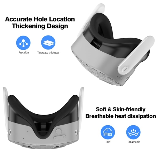 Til Meta Quest 3S beskyttende etui VR Headset Silikone Cover - Grå Grey