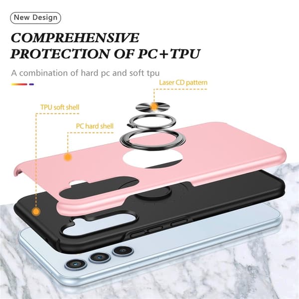 Phone Case with Ring Holder for Samsung Galaxy A57 5G Pink