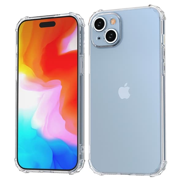 För iPhone 15 Plus Skal Fodral TPU - ram + Akryl Baksida Telefonfodral Transparent