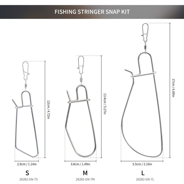 LEO Fishing Stringer Clip i rustfrit stål Fishing Stringer Clip 7 snaps Green