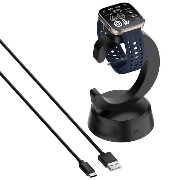 Laddare Adapter Ställ till Huami Amazfit Active 2 Square / Active 2 / Bip 6 Svart