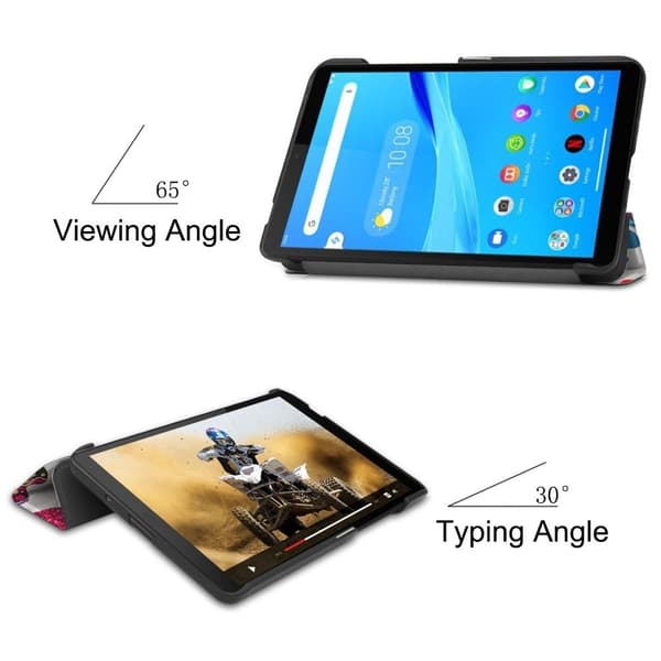 Pattern Tri - fold Stand Kansi Lenovo Tab M7 - Butterflies White