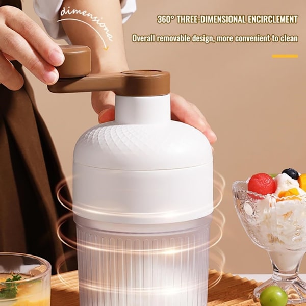 Shaved Ice ismaskin Ice Crusher med 2st iskub-brickor Vit