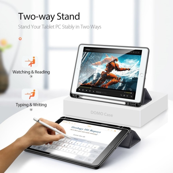 DUX DUCIS Domo Apple iPad 10.2 2021/2020/2019 Trifoldet stativ sort Black