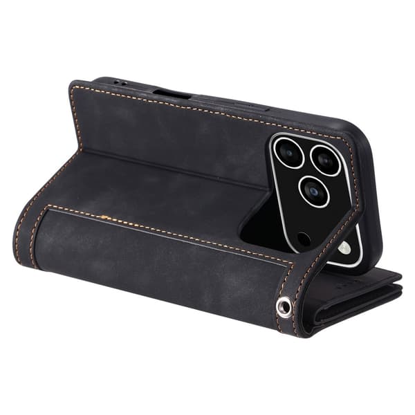 iPhone 17 Pro Kuori Vetoketjutaskulla ja 9 Korttipaikalla Black