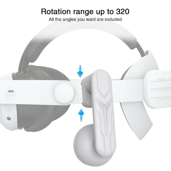 Hörlurar för Meta Quest 2/3 VR-headset 3,5 mm hörlurar med töjbar klämma Vit