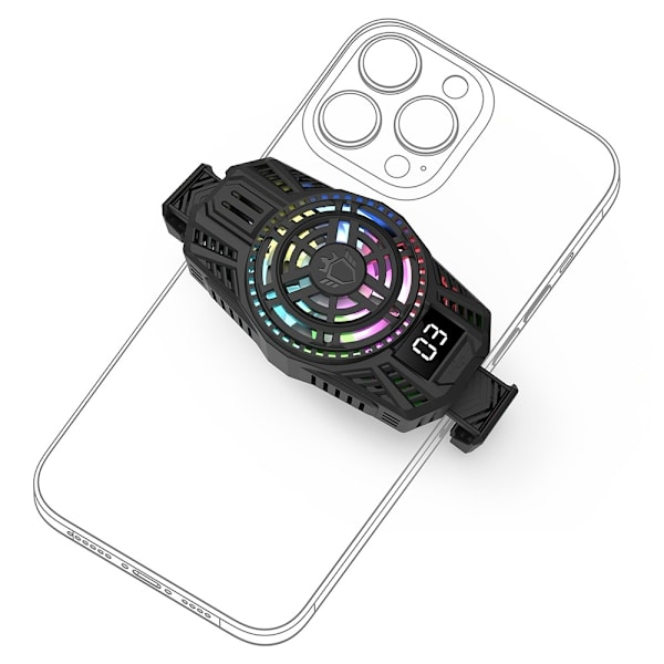 Mobiltelefon Radiator Smartphone Gaming Värmeavledning kylare Svart