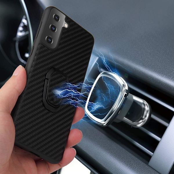 Samsung Galaxy S21+ (S21 Plus) Fingerring Stativetui Magnet Black