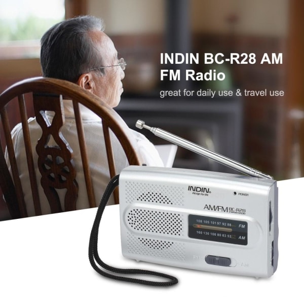 INDIN BC-R28 AM FM kannettava taskuradio minikaiuttimella Blue