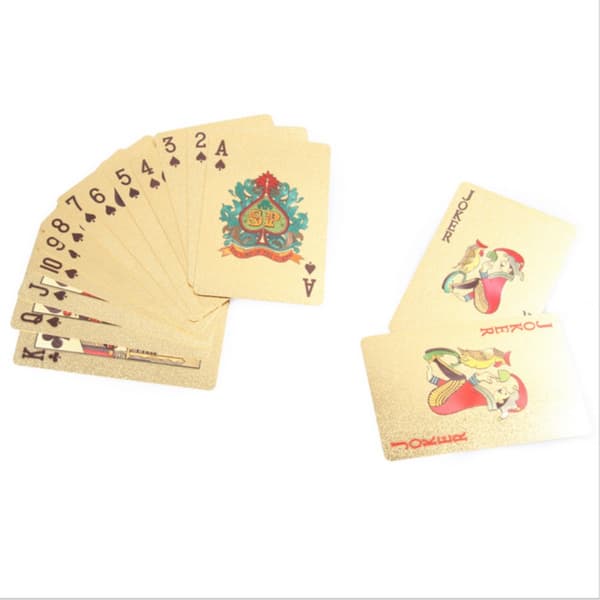 54stk Creative Vandtæt 100 Dollar Plastic Poker spillekort - Guld Gold