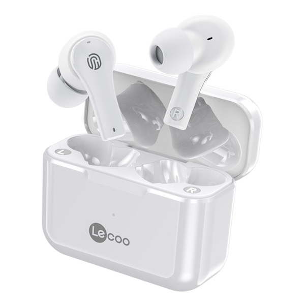 LENOVO LECOO Trådløse ørepropper Bluetooth-hodetelefoner Ladeveske - Hvit White