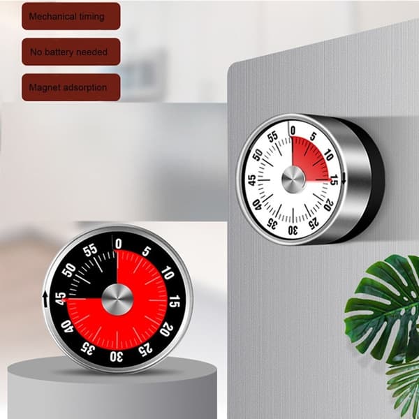 Kjøkkentimer Magnetisk mekanisk for matlagingstid osv Silver