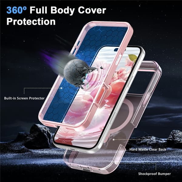 Puhelinkotelo näytönsuojalla iPhone 18 Pro Max / 17 Pro Max puhelimille Brown