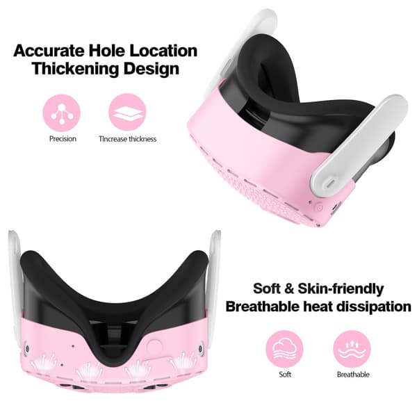 Beskyttende etui for Meta Quest 3S VR-headset i silikon - Rosa Pink
