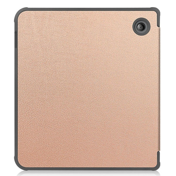 For Kobo Libra Colour Etui PU Læder + TPU E - Reader Cover Pink gold
