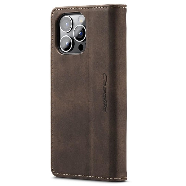 CASEME Retro lompakkokotelo iPhone 15 Pro Maxille - Kahvi Dark brown