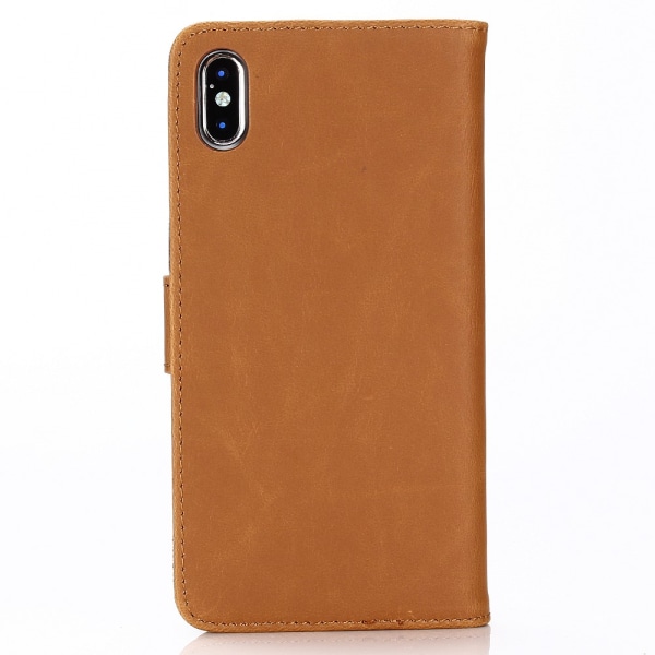 Retro Wallet Mobile Phone Case for iPhone XS Max - Brown Brown