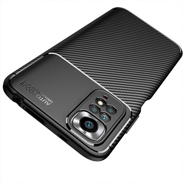 Xiaomi Redmi Note 11/Note 11S Karbonfiber Teksturdeksel - Svart Black