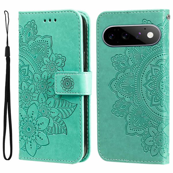 Kukkakuvioinen puhelimen lompakkokotelo Google Pixel 11 Pro ja Google Pixel 11 Green